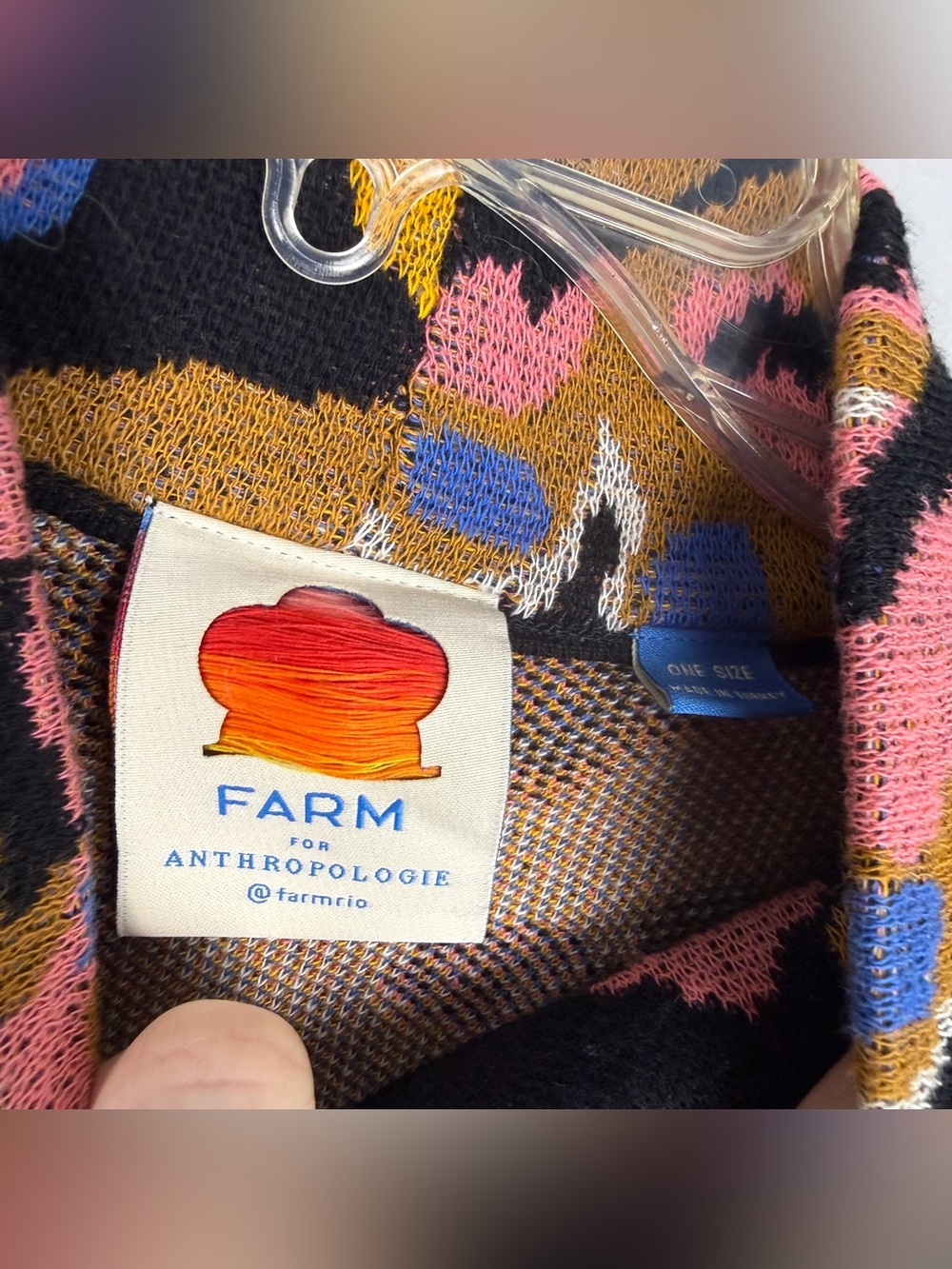 Farm Rio Intarsia Knit Crossover Floral Crop Sweater - Picture 5 of 7